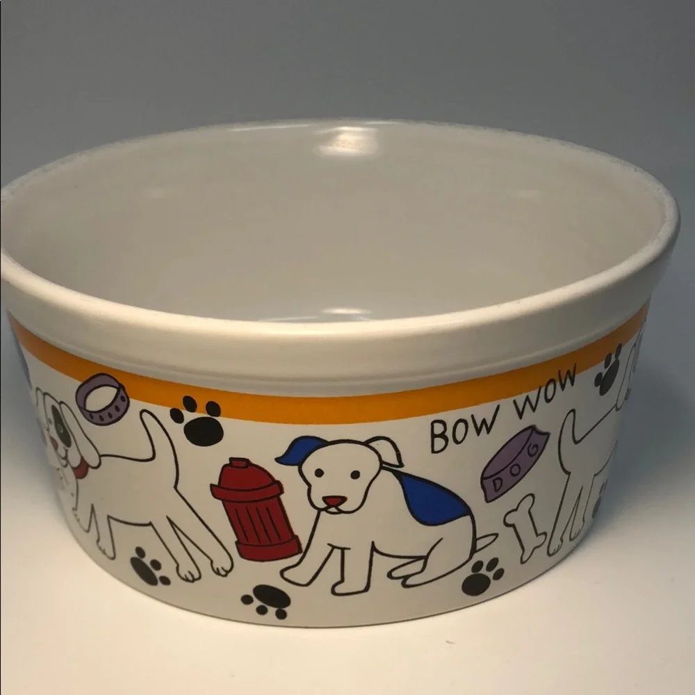 Dog Bowl with Colorful Dog Print
